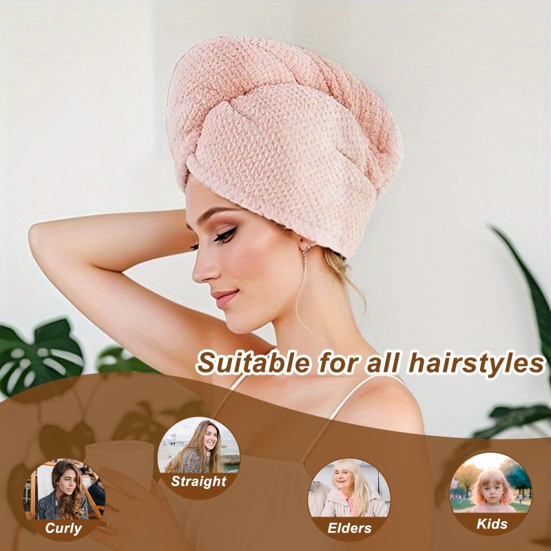 Kldnkig Microfiber Hair Towel Wrap  5 Pack Soft Hair Drying Towel with Elastic Band  Drying Hair Wrap Towels for Curly  Hair Towel Wrap for Women  Fast Drying Hair Turban  Hair Turbans for Wet Hair - Image 2